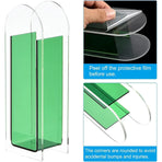 Creative Transparent Acrylic Vase Flower Ornament Dried Floral Display Tank - Wave pattern-Green
