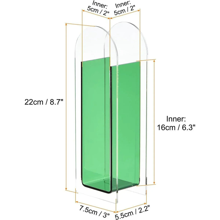 Creative Transparent Acrylic Vase Flower Ornament Dried Floral Display Tank - Wave pattern-Transparent