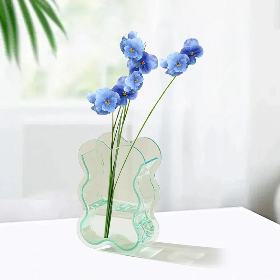 Creative Transparent Acrylic Vase Flower Ornament Dried Floral Display Tank - Yellow
