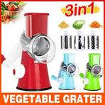 Kitchen Vegetable Fruit Slicer Cutter Shredder Food Manual Rotary Grater Chopper - Blue