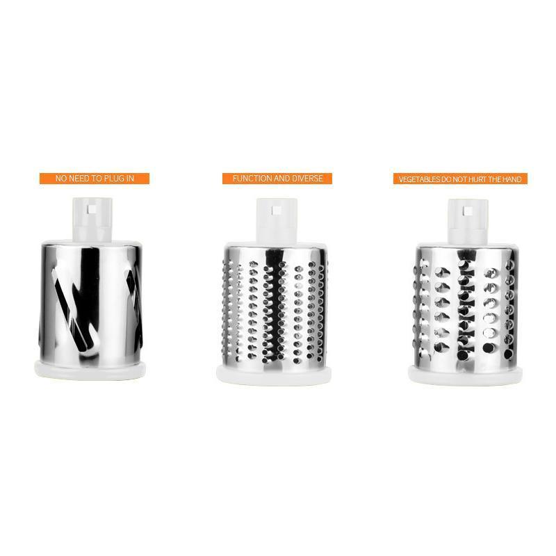 Kitchen Vegetable Fruit Slicer Cutter Shredder Food Manual Rotary Grater Chopper - Blue