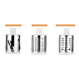 Kitchen Vegetable Fruit Slicer Cutter Shredder Food Manual Rotary Grater Chopper - Green - Side View