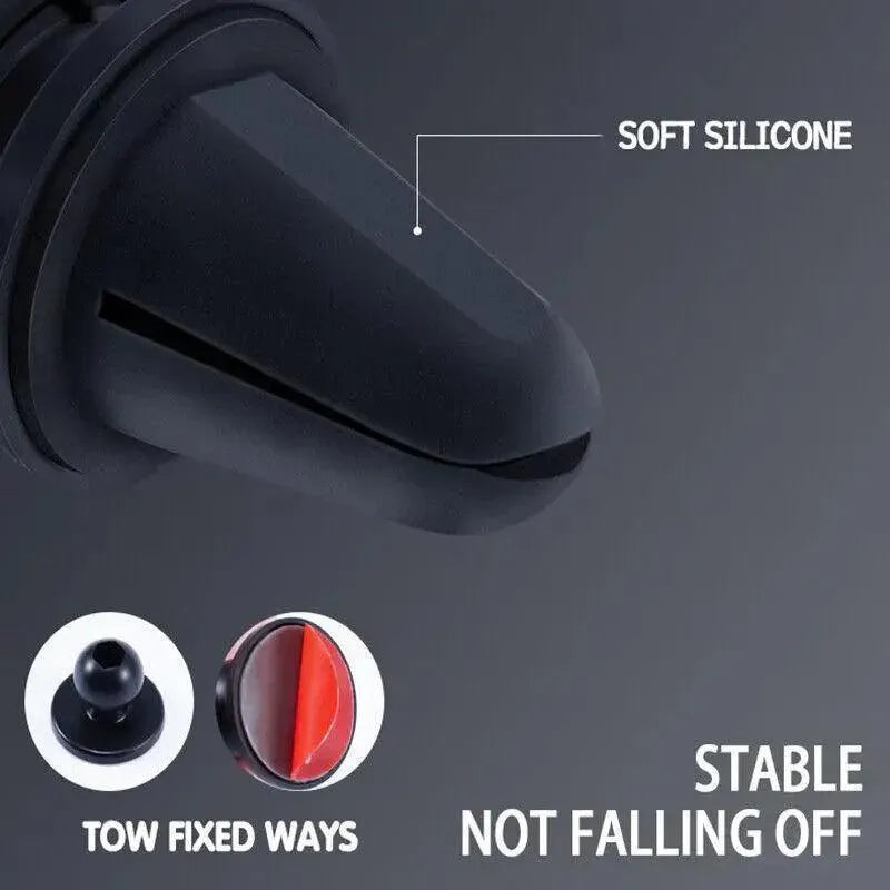 Gravity Phone Holder for Car Air Vent Mount Auto-Clamp Cradle Bracket - Black