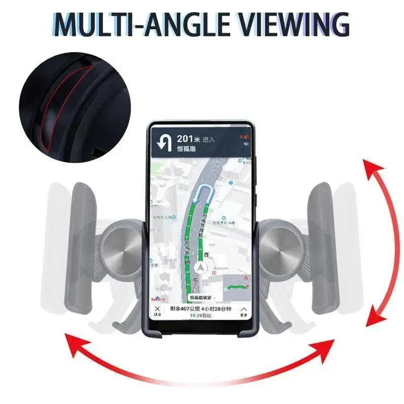 Gravity Phone Holder for Car Air Vent Mount Auto-Clamp Cradle Bracket - Black