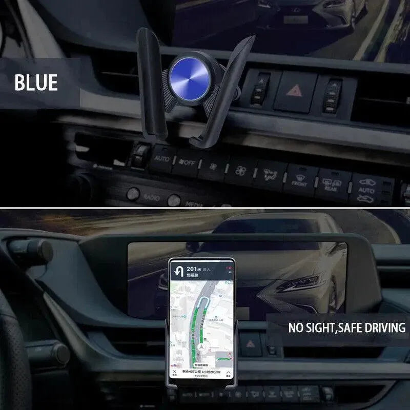 Gravity Phone Holder for Car Air Vent Mount Auto-Clamp Cradle Bracket - Blue