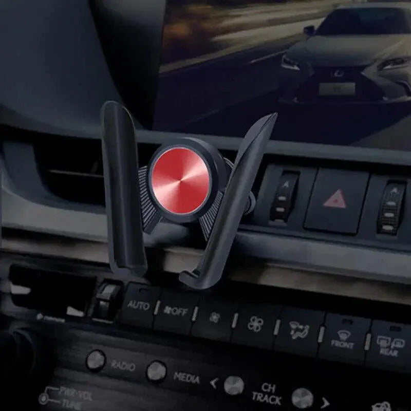 Gravity Phone Holder for Car Air Vent Mount Auto-Clamp Cradle Bracket - Red