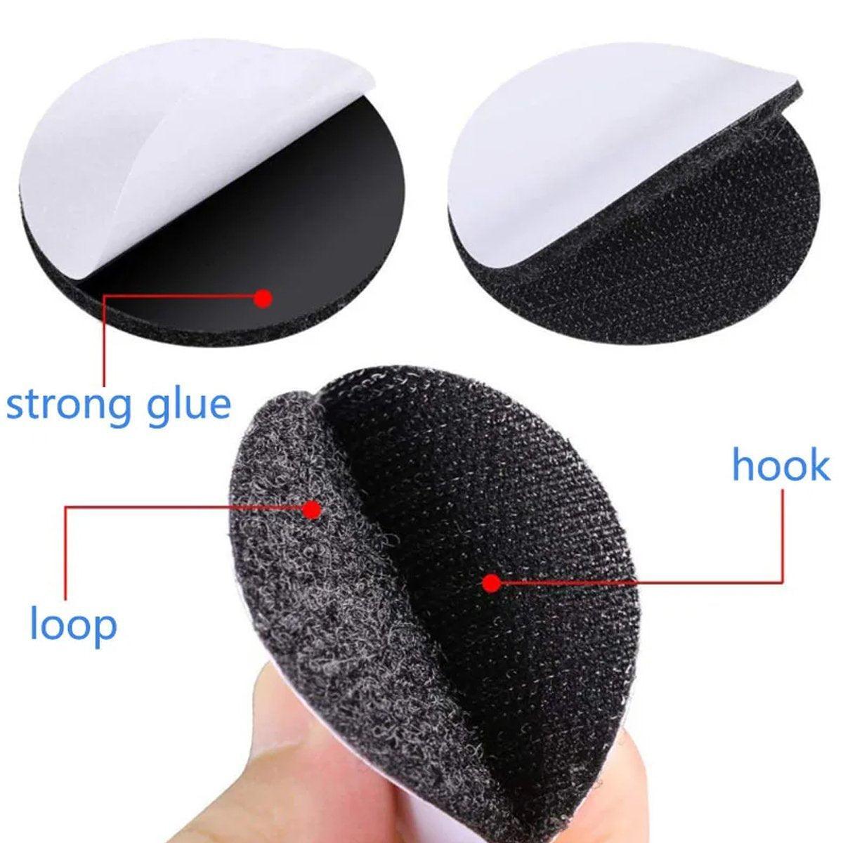 Strong Sticky Round Self Adhesive Dots DIY Bond Tape No Mark Fasteners - Transparent 102 Pairs - 15mm