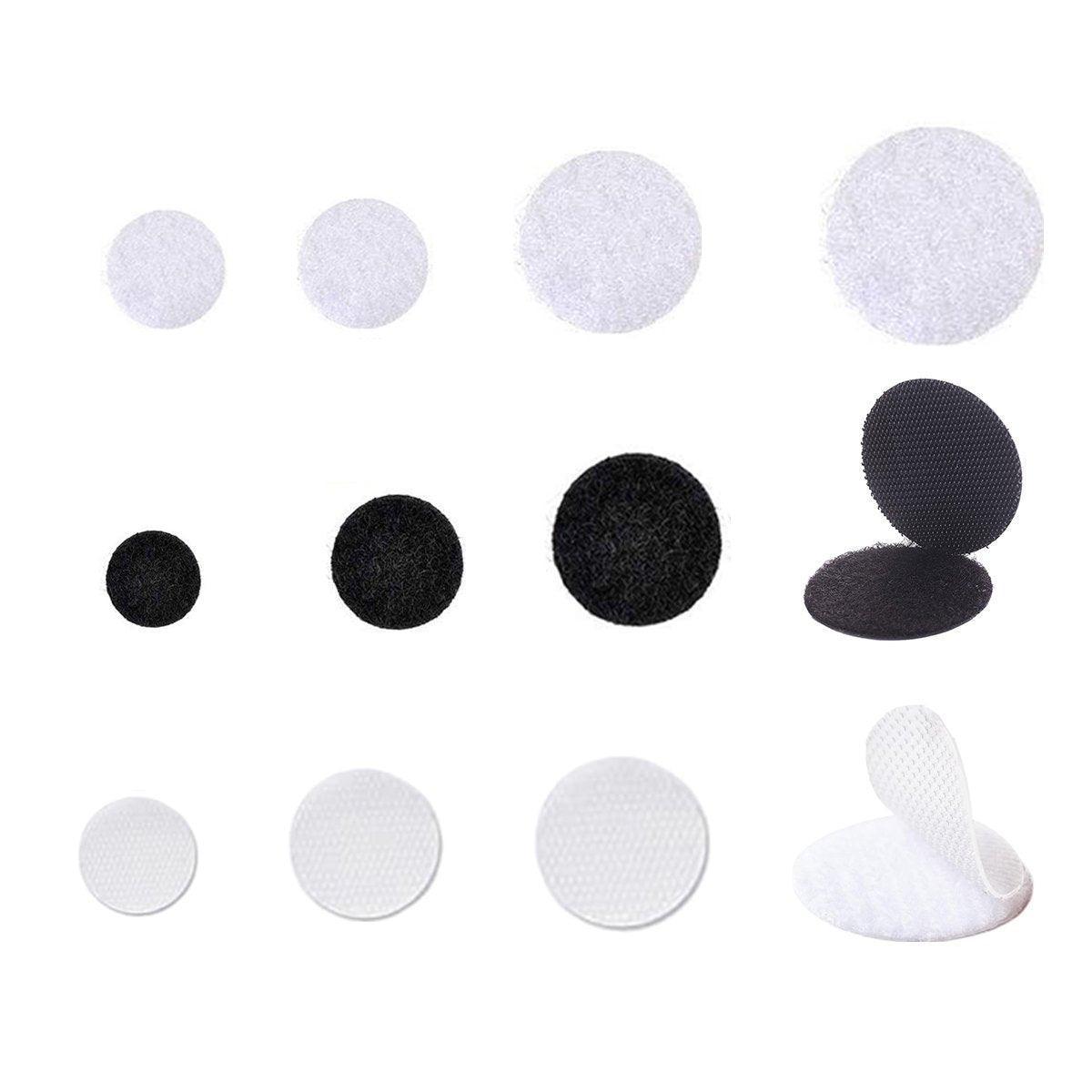 Strong Sticky Round Self Adhesive Dots DIY Bond Tape No Mark Fasteners - White 108 Pairs - 10mm