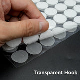 Strong Sticky Round Self Adhesive Dots DIY Bond Tape No Mark Fasteners - White 108 Pairs - 10mm - Top-Down View