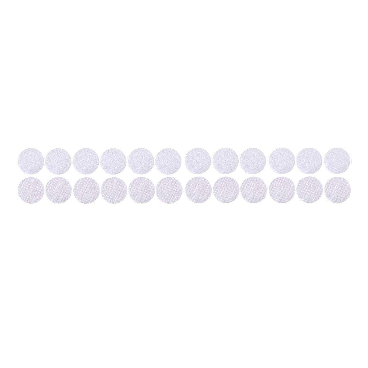 Strong Sticky Round Self Adhesive Dots DIY Bond Tape No Mark Fasteners - White 9 Pairs - 30mm