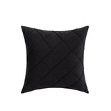 Velvet Cushion Cover Pleated Checked Plaid Plush Decorative Lounge Cushion Cover - White - Rear View