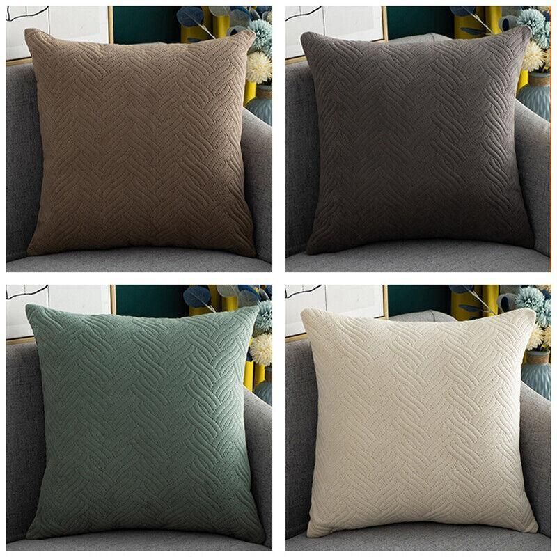 1PC Luxurious Modern Velvet Cushion Cover Soft Square Decorative Pillowcase Au - Green