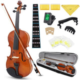 Beginner Violin 4/4 Set Durable Linden Wood for Kids Adults Learning - Front View