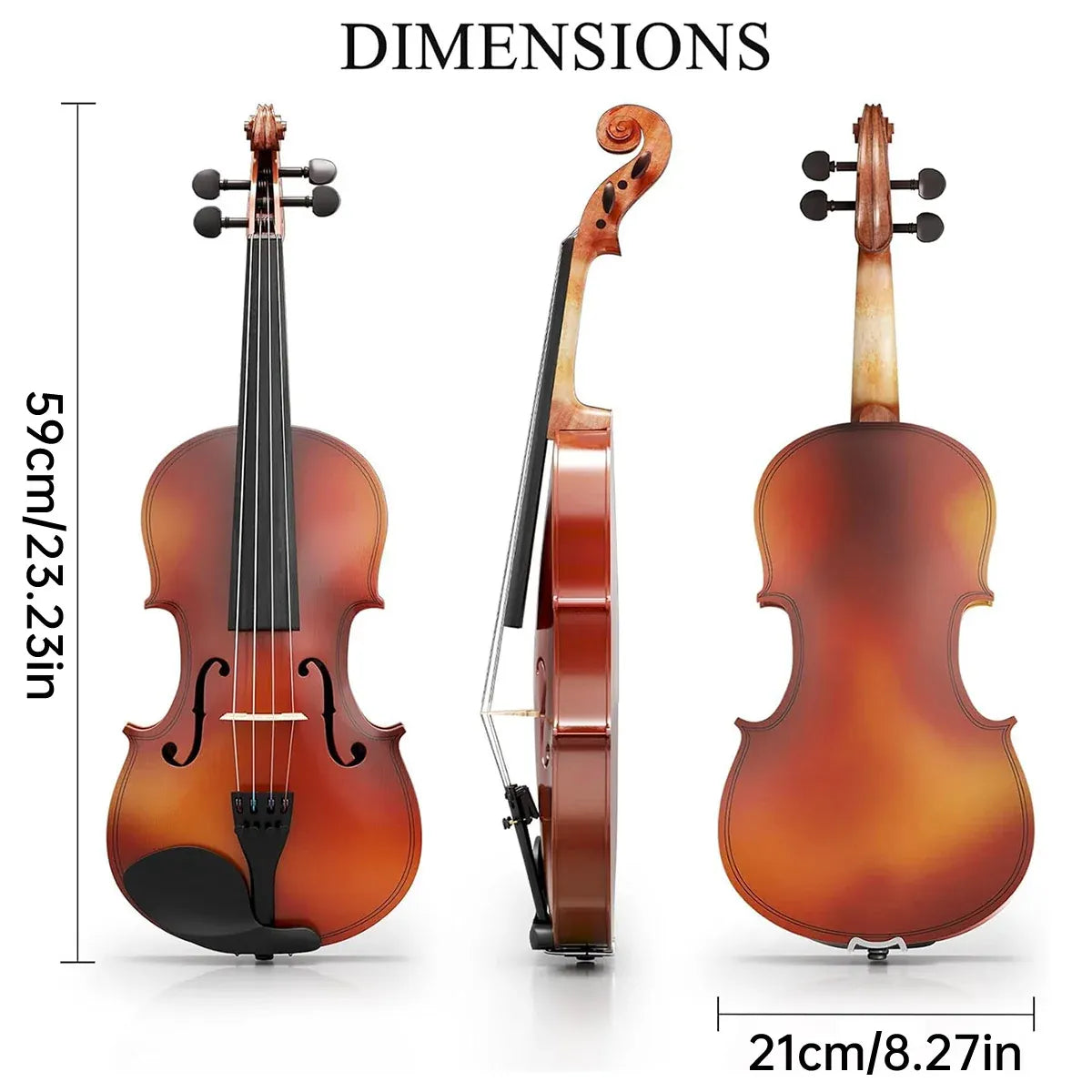 Beginner Violin 4/4 Set Durable Linden Wood for Kids Adults Learning
