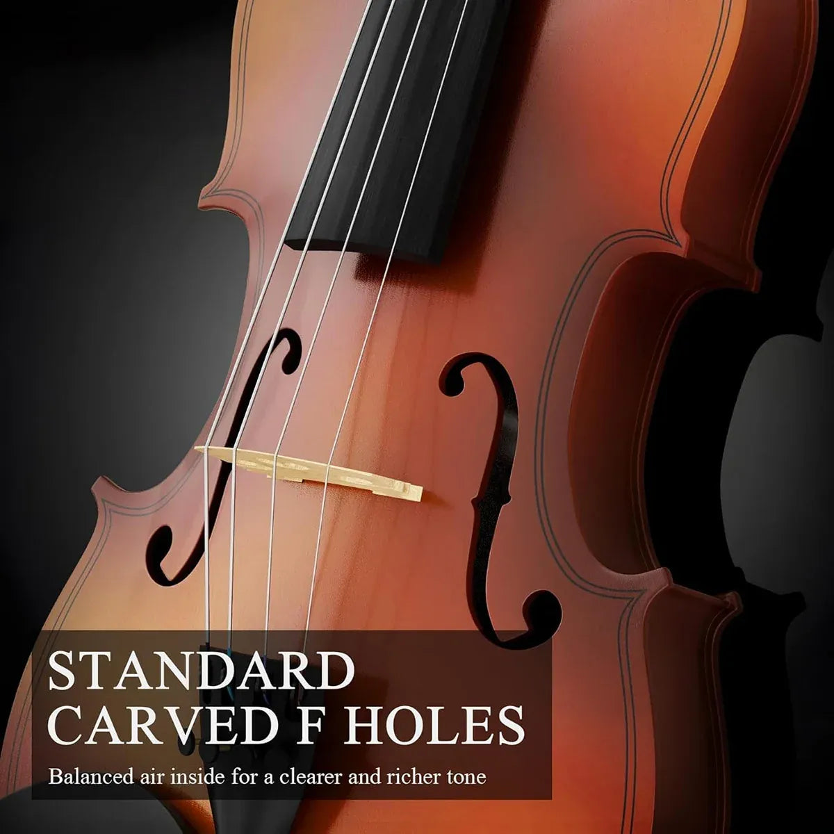 Beginner Violin 4/4 Set Durable Linden Wood for Kids Adults Learning