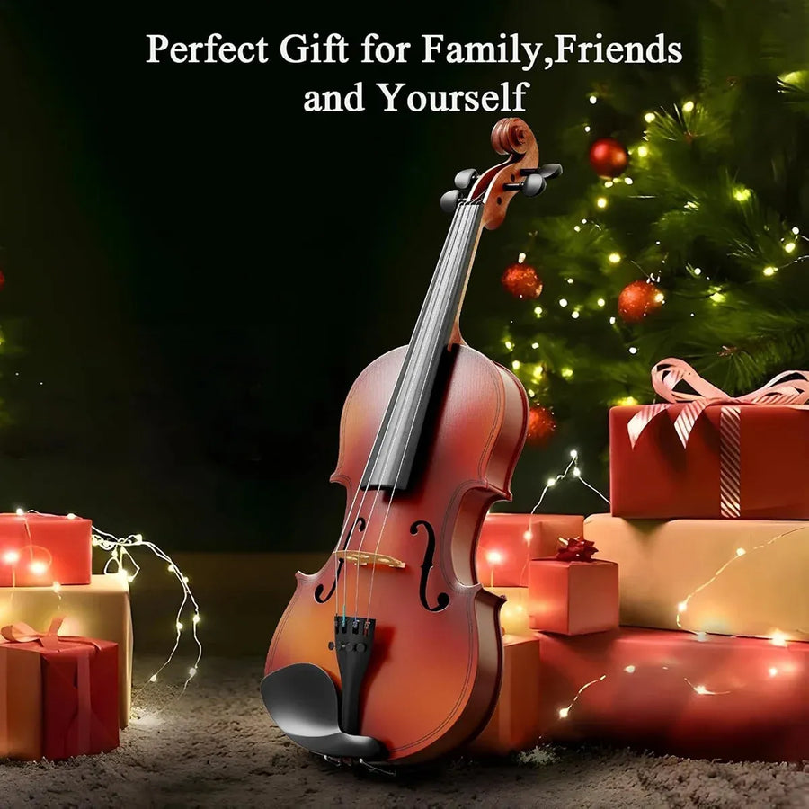 Beginner Violin 4/4 Set Durable Linden Wood for Kids Adults Learning