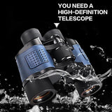 60X60 Day/Night Vision Binoculars Telescope 3000M Waterproof Outdoor Travel - Top-Down View