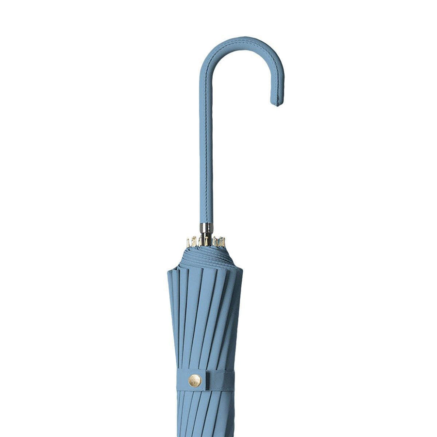 Large 16 Bone Automatic Umbrella Unisex Long Handle Dual Use Rain Sun Umbrella - Cyan