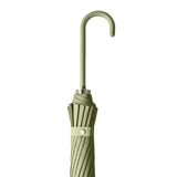 Large 16 Bone Automatic Umbrella Unisex Long Handle Dual Use Rain Sun Umbrella - Green - Low Angle