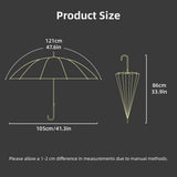 Large 16 Bone Automatic Umbrella Unisex Long Handle Dual Use Rain Sun Umbrella - White - Top-Down View
