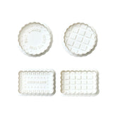 4PCS Plaid Cookie Stamp Set Waffle Biscuit Cutter Press Home Baking Tool Kit - Front View