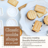 4PCS Plaid Cookie Stamp Set Waffle Biscuit Cutter Press Home Baking Tool Kit