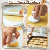 4PCS Plaid Cookie Stamp Set Waffle Biscuit Cutter Press Home Baking Tool Kit - 45-Degree Angle