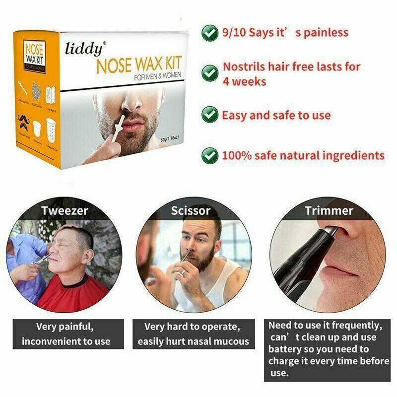 Nose Ear Hair Removal Wax Kit Sticks Easy Mens Nasal Waxing Remover Strips