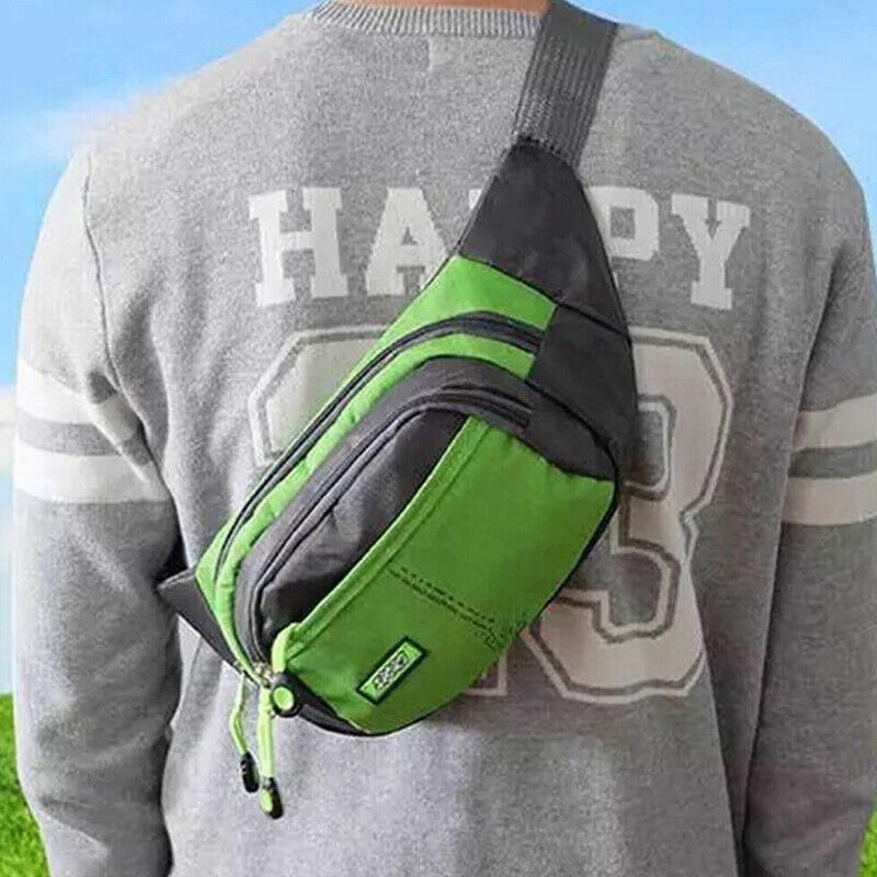 Fanny Pack Zip Pouch Hiking Climbing Sport Bum Waist Bag - Green