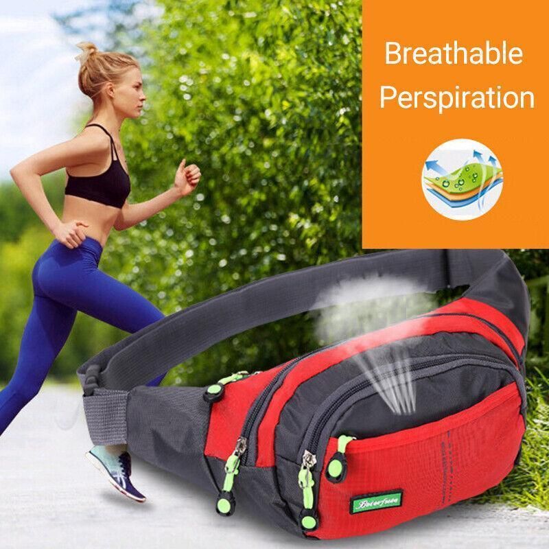 Fanny Pack Zip Pouch Hiking Climbing Sport Bum Waist Bag - Green
