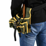 Electrician Tool Bag Waist Pocket Maintenance Pouch Belt Storage Canvas Holder - Top-Down View