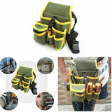 Electrician Tool Bag Waist Pocket Maintenance Pouch Belt Storage Canvas Holder - Close-Up Angle