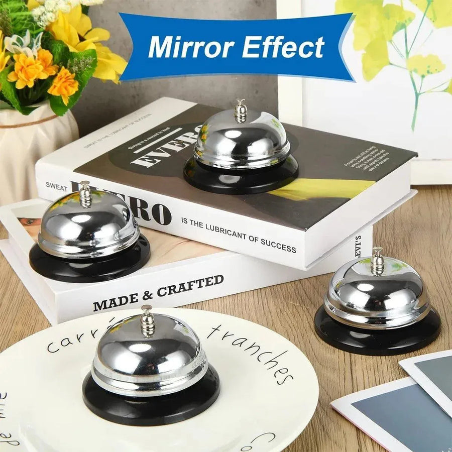 2-Piece Silver Counter Service Bell Set