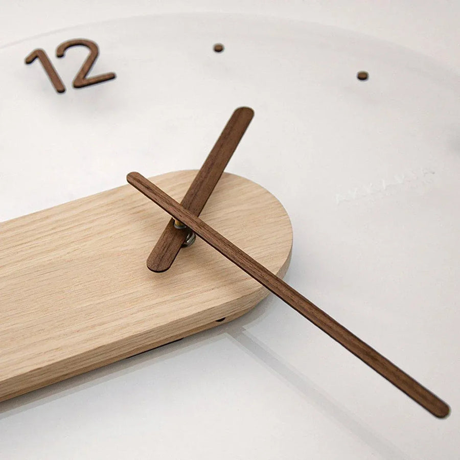 Modern Solid Wood Wall Clock Decorative Home Clock for Living Room Bedroom