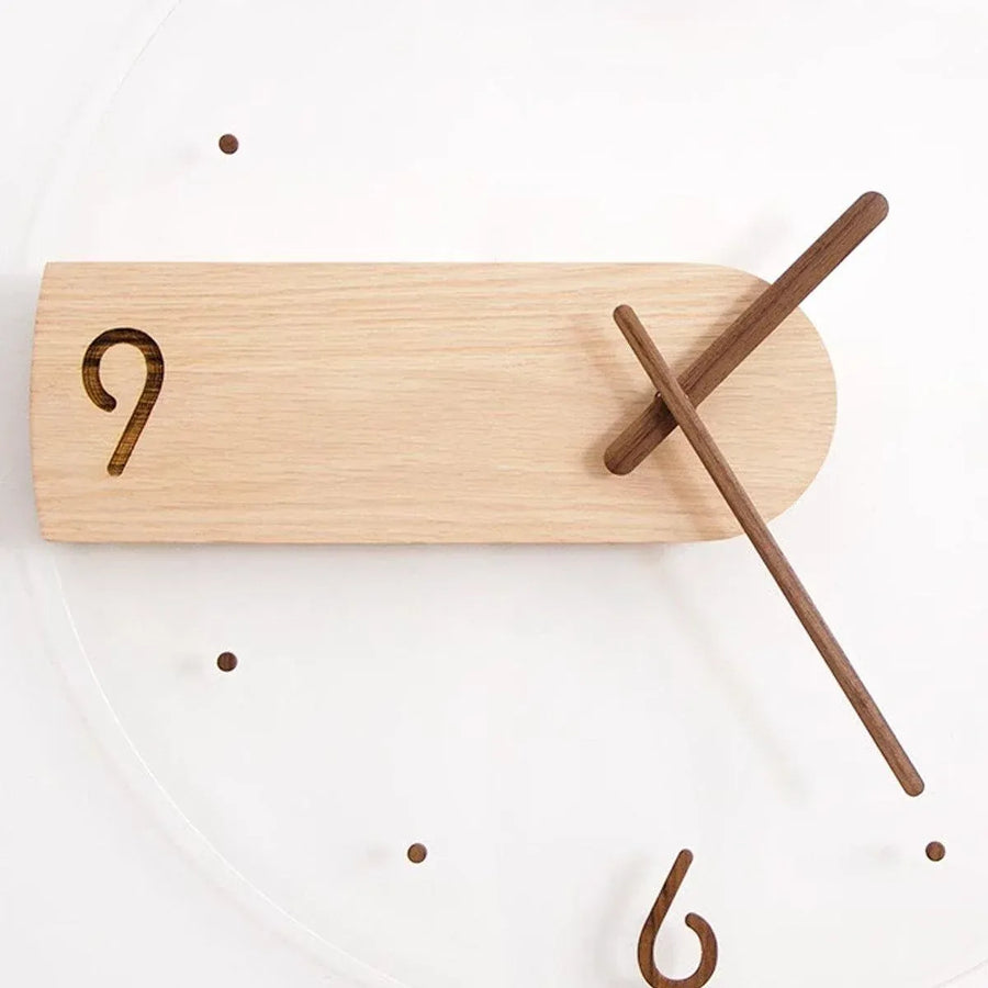 Modern Solid Wood Wall Clock Decorative Home Clock for Living Room Bedroom