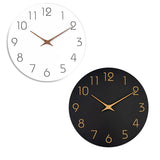 12 Inch Digital Wall Clock Simple Hanging Watch for Living Room Home Decoration - White - Front View