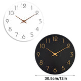 12 Inch Digital Wall Clock Simple Hanging Watch for Living Room Home Decoration - White - Side View