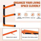 2PCS Wall Mounted Folding Storage Rack Carbon Steel Multi-Layer Organizer - Top-Down View