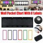 Wall Pocket Chart with 6 Labels Durable Oxford Cloth for School Office Documents
