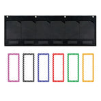 Wall Pocket Chart with 6 Labels Durable Oxford Cloth for School Office Documents