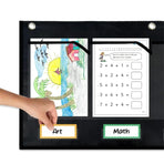 Wall Pocket Chart with 6 Labels Durable Oxford Cloth for School Office Documents