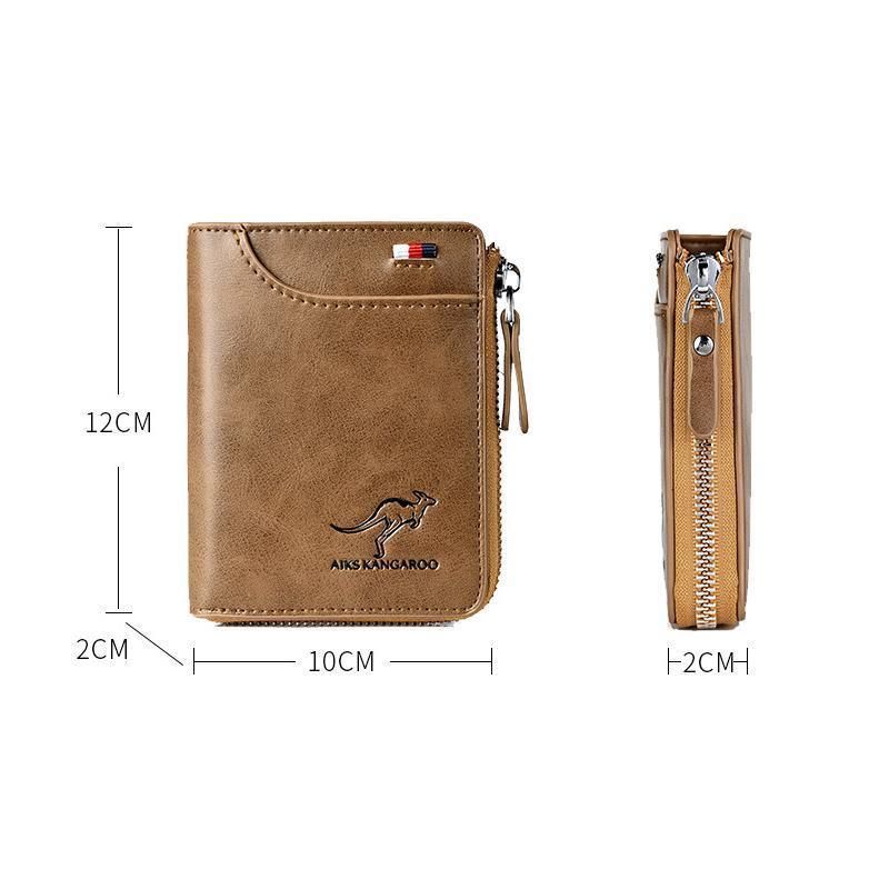 Men'S Rfid Blocking Leather Short Wallet Credit Id Card Cash Holder Purse