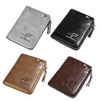 Men'S Rfid Blocking Leather Short Wallet Credit Id Card Cash Holder Purse