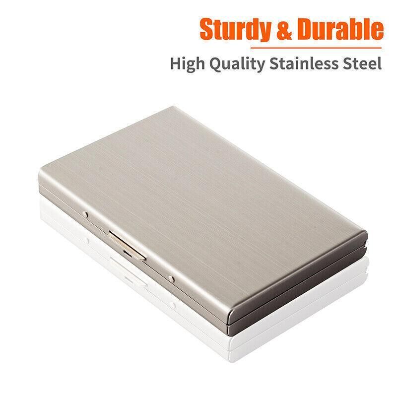 Rfid Blocking Stainless Slim Wallet Id Credit Card Holder Case Protector Purse - Silver