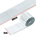 Diy Mini Mosaic Tiles Self-Adhesive Square Mirror Glass Wall Sticker Decors - Silver