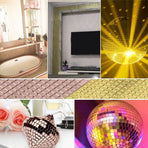 Diy Mini Mosaic Tiles Self-Adhesive Square Mirror Glass Wall Sticker Decors - Silver