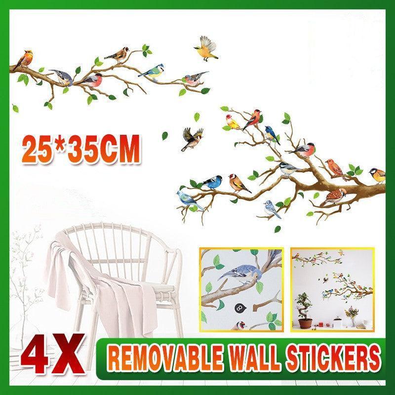 130x65cm Removable Wall Stickers Birds On Tree Branch Wall Decor Decal Home
