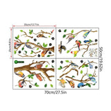 130x65cm Removable Wall Stickers Birds On Tree Branch Wall Decor Decal Home - Side View