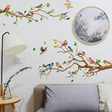 130x65cm Removable Wall Stickers Birds On Tree Branch Wall Decor Decal Home - Top-Down View