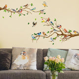 130x65cm Removable Wall Stickers Birds On Tree Branch Wall Decor Decal Home - 45-Degree Angle